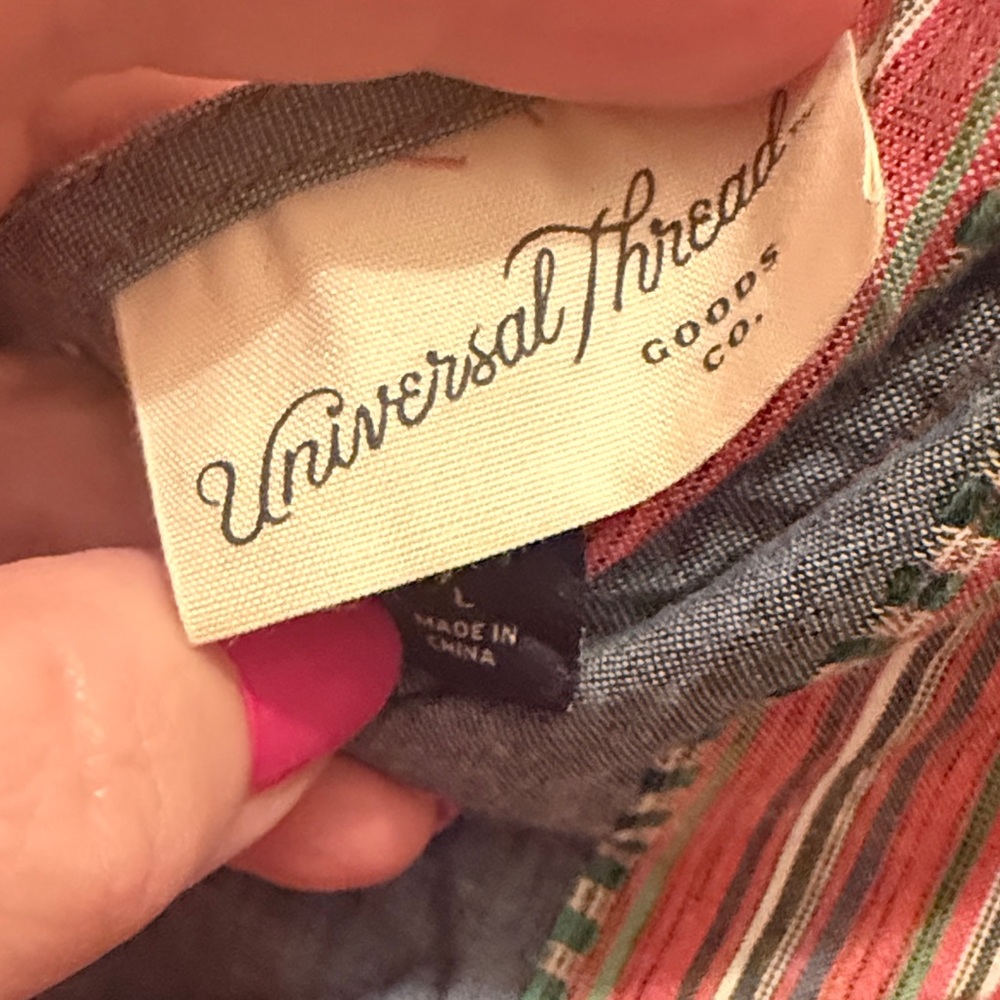 Universal Thread Orange and Blue Striped Dress - Picture 2 of 3